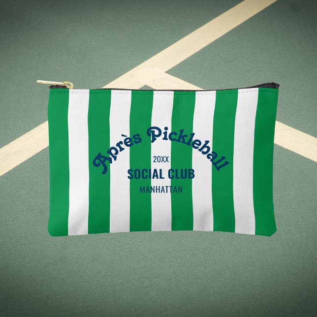 Accessoires Pochette à rayures vertes Retro Après Pickle Ball  (Créateur téléchargé)