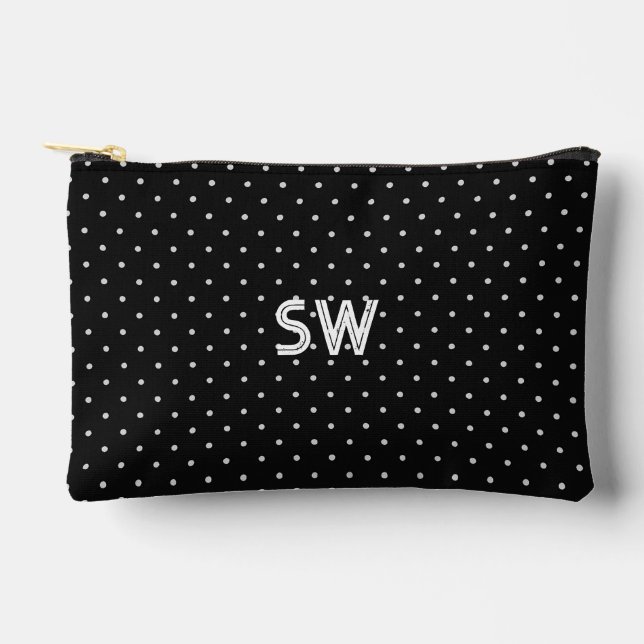 Accessoires Pochette Cadeau Élégante à Points et Initiales (Recto)