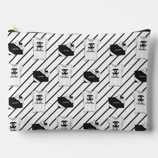 Accessoires Pochette de Maquillage Élégante Noir & Blanc à Mot