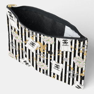 Accessoires Pochette de mode à rayures noir et blanc chic