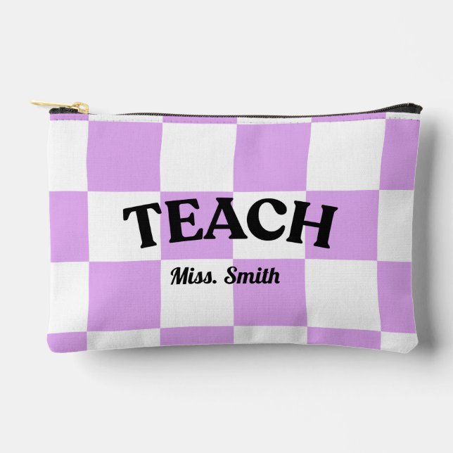 Accessoires Pochette de professeur à carreaux personnalisable (Recto)