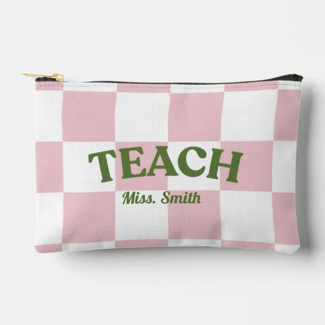 Accessoires Pochette de professeur à carreaux personnalisable (Recto)