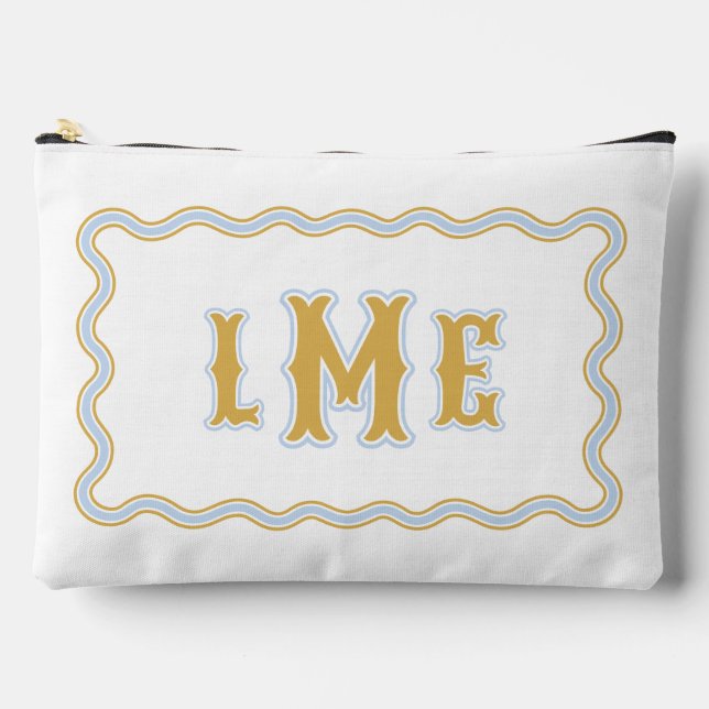 Accessoires Pochette monogramme à dentelle sur mesure jaune et (Recto)
