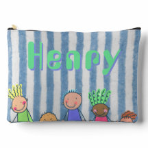 Pochette personnalisée à rayures bleues pour fourn