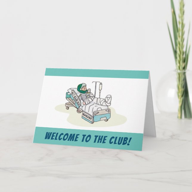 Accident de moto obtenir bonne carte humoristique  (Devant)