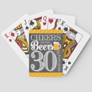Acclamations et bières à 30 ans de cartes de jeu