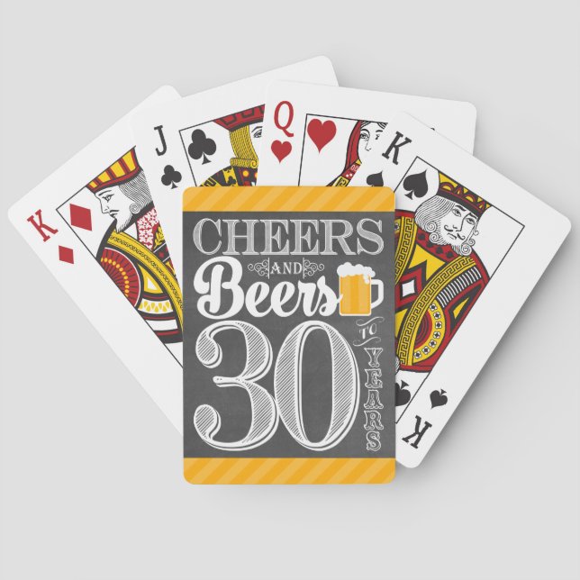 Acclamations et bières à 30 ans de cartes de jeu (dos)
