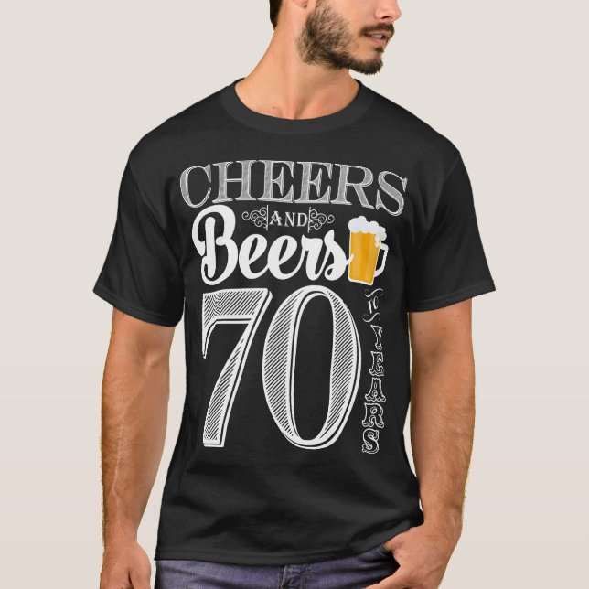 Acclamations et bières à 70 ans le T-shirt (Devant)