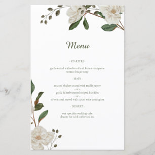 Accord de couleurs pastel Menu Mariage