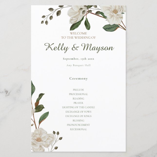 Accord des couleurs pastel Programmes de mariage (Devant)