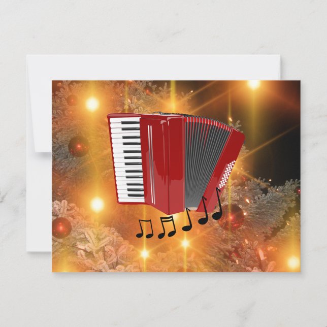 Accordéon rouge en vacances arrière - plan or (Devant)