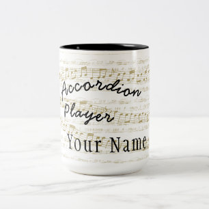 Accordion joueur grande tasse avec votre nom