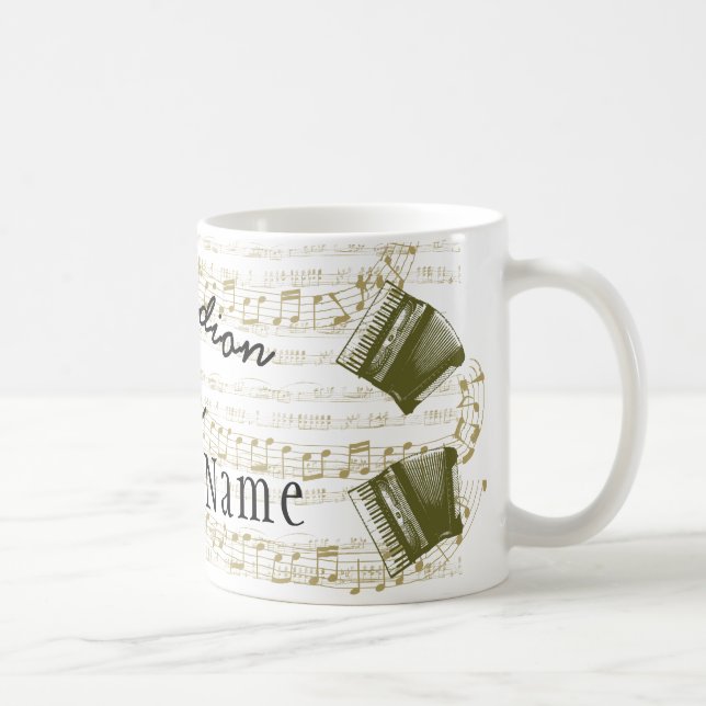 Accordion joueur mug 11 oz avec votre nom (Droite)