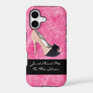 Accro aux chaussures Amour Cœurs Noir Rose Talon h