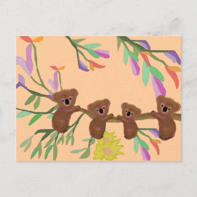Accrochez-vous à Koala ours Carte postale (Devant)