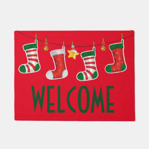 Accueil 18" de Noël x 24" tapis de porte/bas