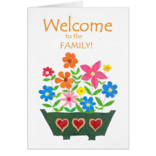 Accueil à la carte de famille - flower power