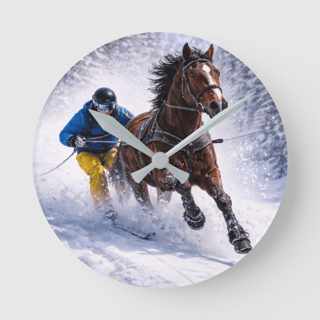 Accueil Art Mural | Horloges | Cheval d'hiver  (Recto)