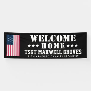 Accueil Bannière militaire avec drapeau des USA