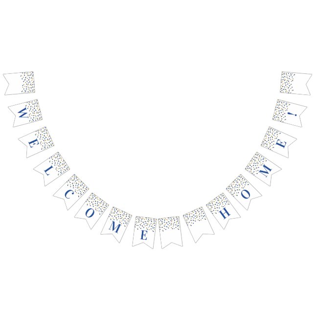 Accueil Bienvenue Bannière Bleu Gold Confetti (Tout)