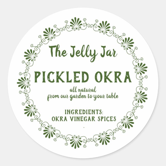 Accueil Canning Business Picked Okra Étiquette ali (Devant)