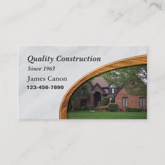 Accueil Carte de visite de rappel ou de constructi (Devant)