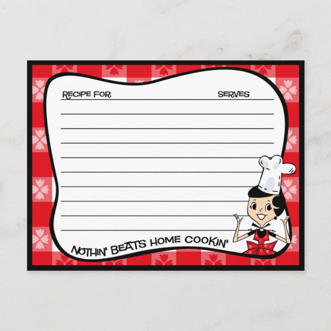 Accueil Cartes de recettes de cuisine (Devant)