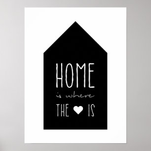Accueil C'Est Là Où Est Le Coeur - Affiche Inspira