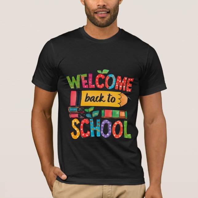 Accueil coloré Retour à l'école T-shirt (Devant)