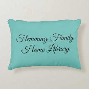 Accueil coussin bibliothèque, assez turquoise, é