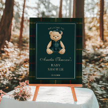 Accueil de Baby Shower Ourson Chic et Élégant