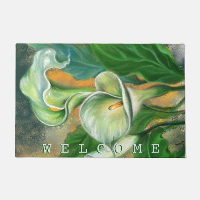 Accueil du tapis de portes à fleurs Calla Lily (Devant)
