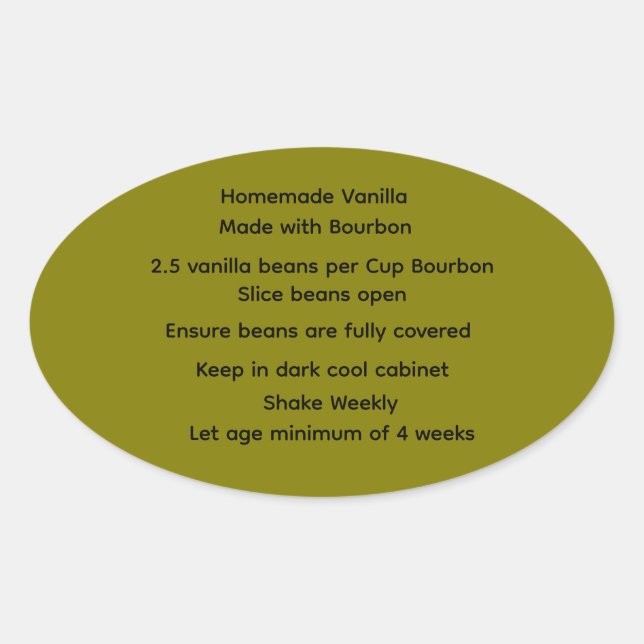Accueil Fabriqué Vanilla Bourbon Recette étiquette (Devant)