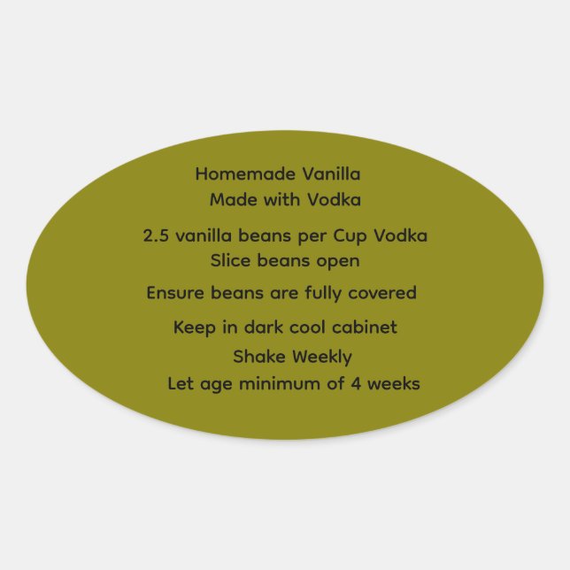 Accueil Fabriqué Vanilla Vodka Recette étiquettes (Devant)