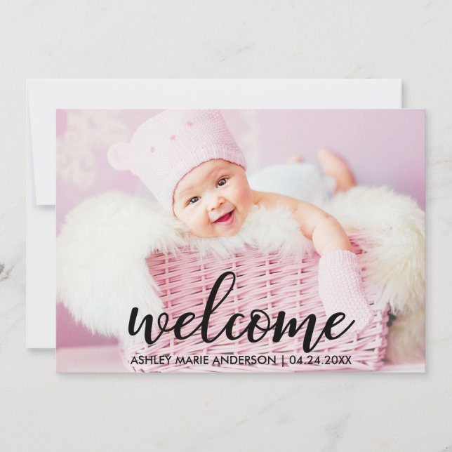 Accueil moderne Nouveau Faire-part bébé (Devant)