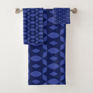 Accueil motif deux tons rétro bleu marine