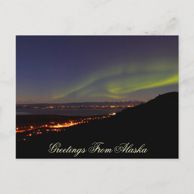 Accueil Northern Lights De La Carte Postale Alaska (Devant)