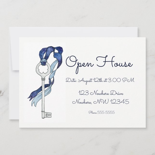 Accueil Open House Watercolor Skeleton Key Ribon (Devant)