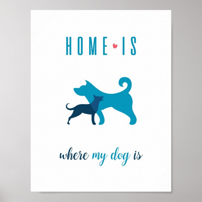 Accueil où mon chien est Poster Wall Art (Devant)