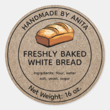 Accueil Pain de pain blanc Étiquette Kraft