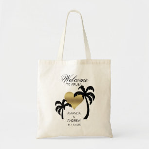 Accueil personnalisé Mariage Sac Palmiers Coeur
