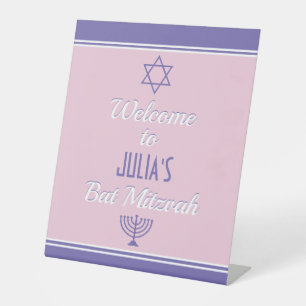 Accueil personnalisé pour le panneau Bat mitzvah