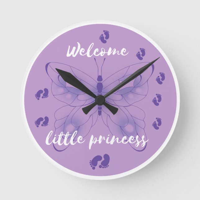 Accueil Petite princesse papillon Horloge murale (Recto)