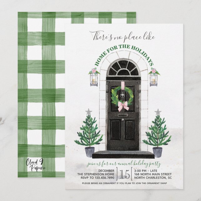 Accueil pour les fêtes Invitation à la fête de Noë (Devant / Derrière)