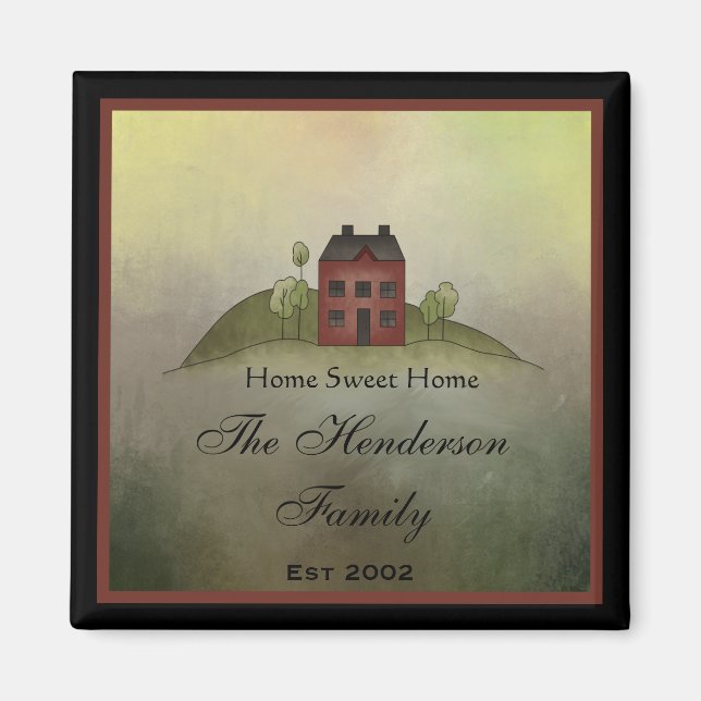 Accueil Sweet Home Carré Réfrigérateur Magnet (Devant)