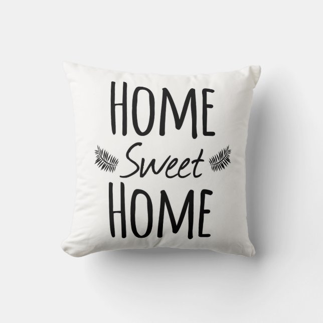 Accueil Sweet Home Coussin de typographie (Recto)