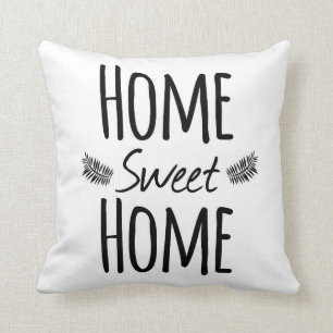 Accueil Sweet Home Coussin de typographie