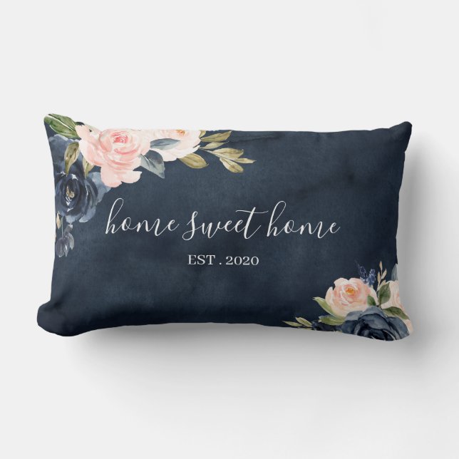 Accueil Sweet Home Floral Aquarelle Coussin de mar (Recto)