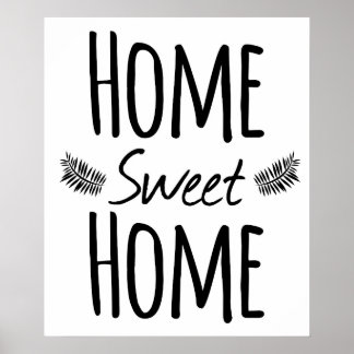 Accueil Sweet Home Typographie Poster