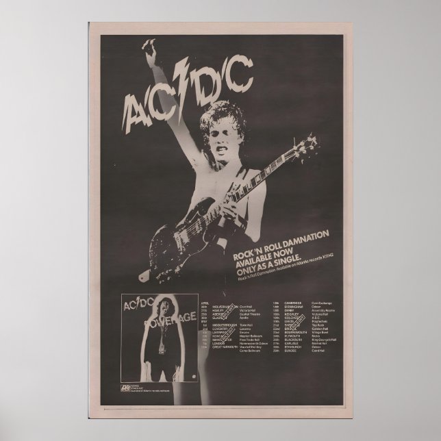 ACDC - Affiche originale 1978 NME - Rock n Roll (Devant)